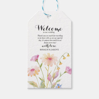 Boho Blush Floral Wedding Invitation Gift Tags