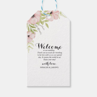 Boho Blush Floral Wedding Invitation Gift Tags