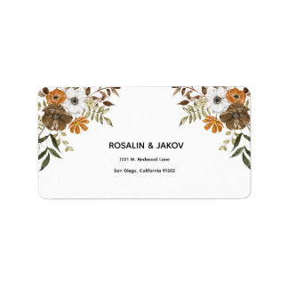 Boho Blush Floral Wedding Invitation Label