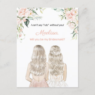 Boho Blush Floral Will You Be My Maid Of Honour Invitation