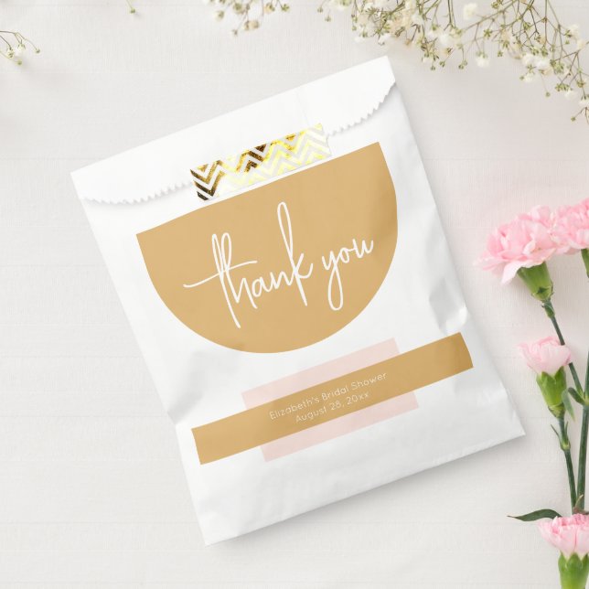 Boho Blush & Mustard Thank You Favour Bags (Sealed)