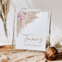 Boho Blush Pampas Floral Favours Bridal Shower Sig