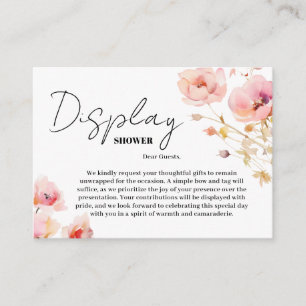 Boho Blush Pink Floral Display Shower Chic Enclosure Card
