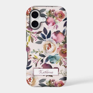Boho Blush Pink Floral Named Watercolor