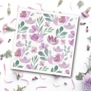 Boho Blush Pink Floral Pattern Wedding Napkin