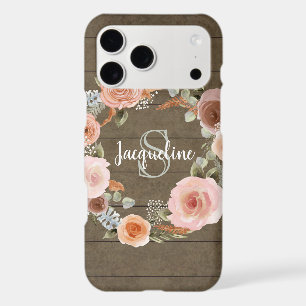 Boho Blush Pink Floral Reclaimed Barn Wood Name