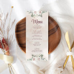Boho Blush Pink Floral Wedding Menu Card<br><div class="desc">Enhance your wedding tablescape with our Boho Blush Pink Floral Wedding Menu Card, a graceful addition to our bohemian-inspired collection. Adorned with delicate blush pink florals, this menu card exudes an air of elegance and natural beauty. Each card is meticulously designed to complement your table settings while seamlessly integrating with...</div>