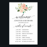 Boho blush pink floral wedding order of service poster<br><div class="desc">Boho blush pink floral wedding order of service poster 24x36 sign,  Contact me for matching items or for customization,  Blush Roses ©</div>