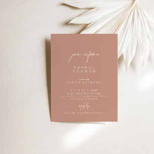 Boho Blush Pink Modern Minimalist Bridal Shower Invitation