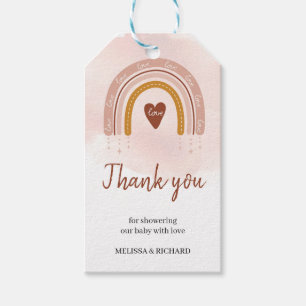 Boho Blush Pink Rainbow Baby Shower Gift Tags