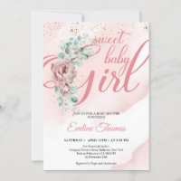 Boho blush roses eucalyptus gold sweet baby Girl