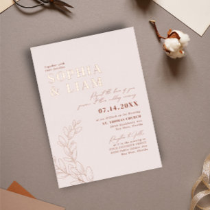 Boho  Blush Terracotta With RSVP QR Code Wedding