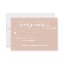 Boho Blush Trendy Script RSVP
