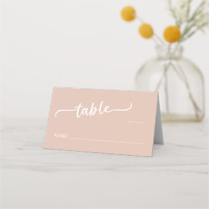 Boho Blush Trendy Script Wedding Place Card