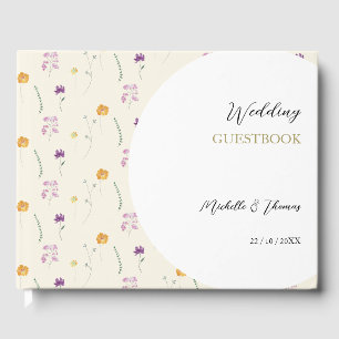 Boho Blush Wildflowers Watercolor Art Guest Book