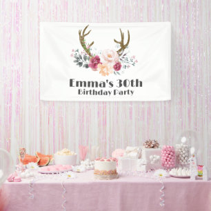 boho, bohemian deer , antler deer Banner
