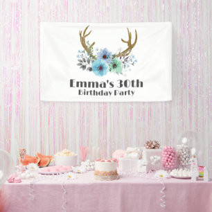 boho, bohemian deer , antler deer Banner