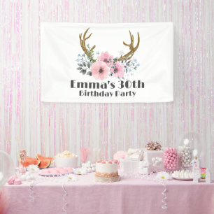 boho, bohemian deer , antler deer Banner