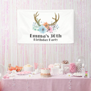 boho, bohemian deer , antler deer Banner