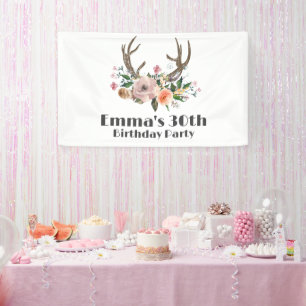 boho, bohemian deer , antler deer Banner