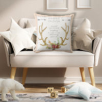 BOHO Bohemian Deer Antler Floral Baby Birth Stat