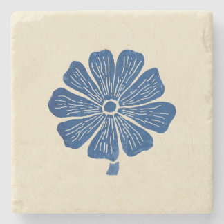 Boho Bohemian flower minimalist zen blueprint Stone Coaster