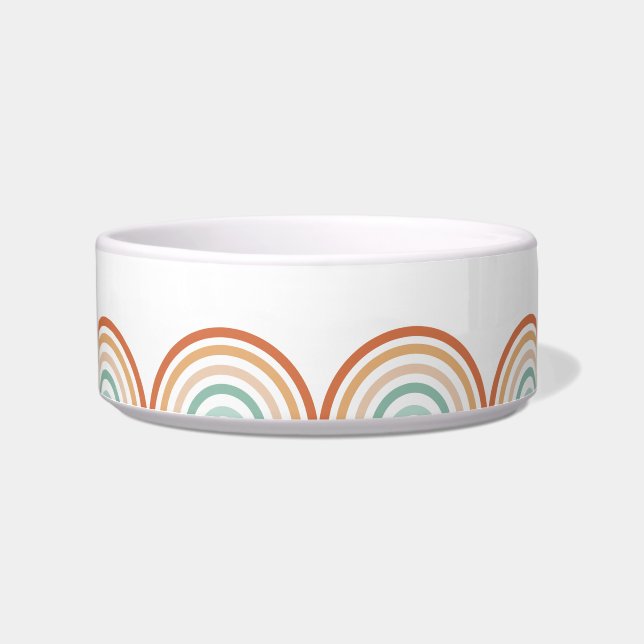 Boho Bohemian Pastel Rainbow Mauve Background Bowl (Front)
