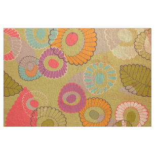 Boho Bohemian Retro Colourful Floral Flowers Fabric