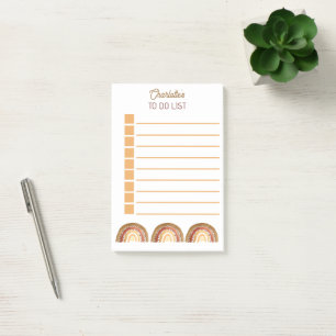 Boho Bohemian To Do List Rainbow Pretty  Post-it Notes