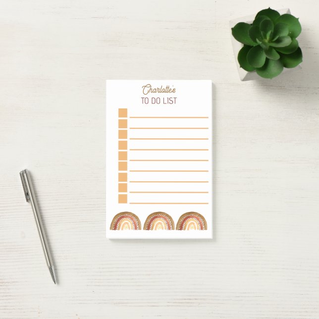Boho Bohemian To Do List Rainbow Pretty  Post-it Notes (Office)