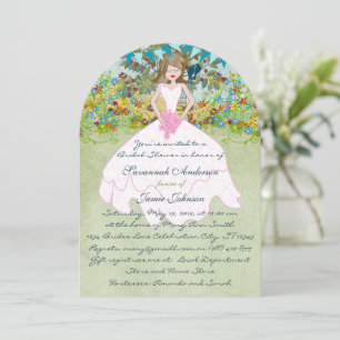 Boho Bohemian Wildflower Bunting Bridal Shower Invitation