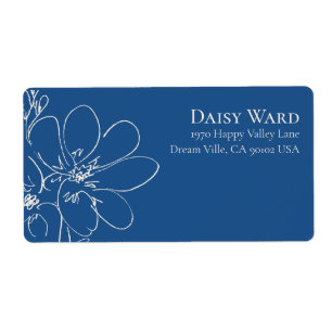Boho + Bold Blue Wildflower Return Address Label