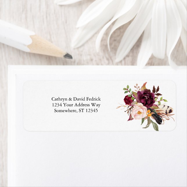 Boho Bold Burgundy Navy Floral Wedding  (Insitu)