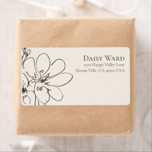 Boho + Bold Cream Wildflower Return Address Label
