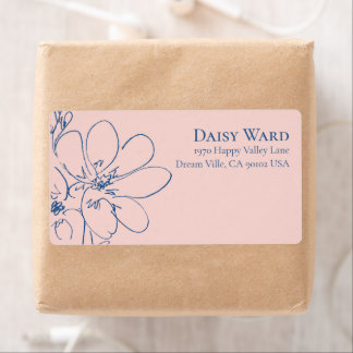 Boho + Bold Pink Wildflower Return Address Label