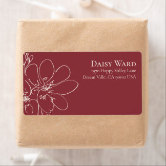 Boho + Bold Red Wildflower Return Address Label