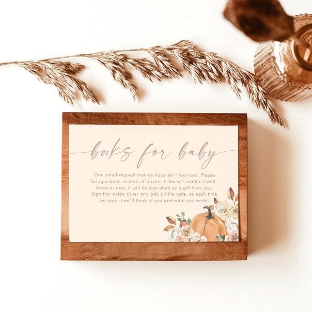 Boho Books for Baby Card, Fall Pumpkin Baby Shower Invitation (Creator Uploaded)