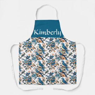 BOHO Botanic Bird Garden Custom Name Print  Apron