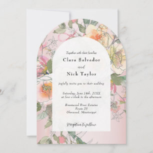 Boho Botanical Artist Sketch Garden Wedding Invitation
