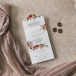 Boho Botanical Autumn Floral Wedding All In One Invitation<br><div class="desc">This boho botanical autumn floral wedding all in one invitation is perfect for a rustic wedding. The design features elegant burgundy,  brown,  white,  blush fall flowers,  inspiring artistic beauty.

Save paper by including more details within the invitation instead of on a separate enclosure card.</div>