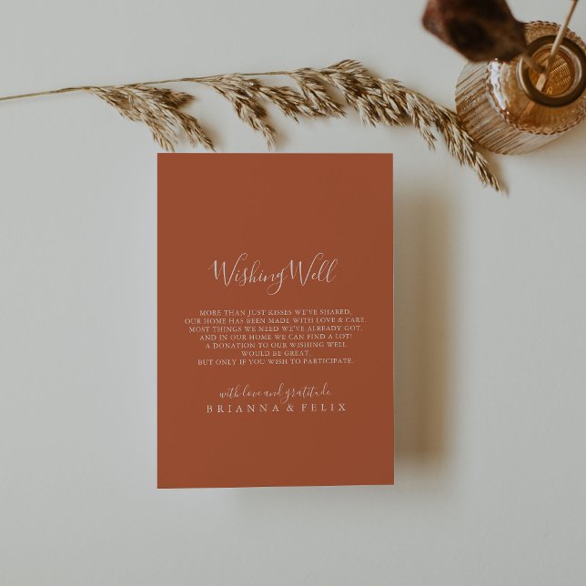 Boho Botanical Autumn Floral Wedding Wishing Well  Enclosure Card (Creator Uploaded)
