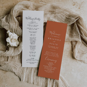 Boho Botanical Autumn Wedding Program Programme