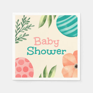 Boho Botanical Baby Shower Napkin