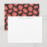 Boho Botanical Black Red Personalised Stationery