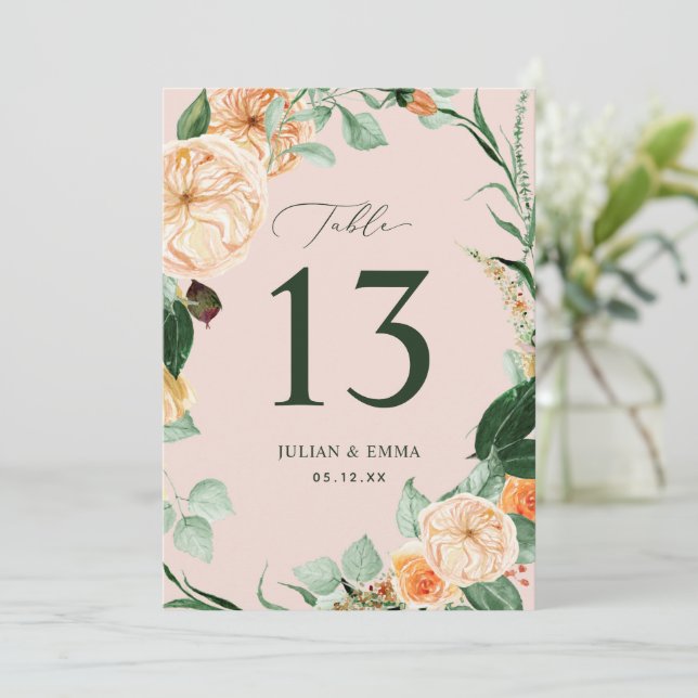 Boho Botanical Blush Pink Greenery Floral Custom (Standing Front)