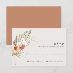 Boho Botanical Bohemian Floral Wedding  RSVP Card
