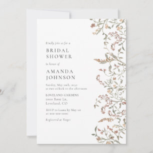 Boho Botanical Bridal Shower Invitation