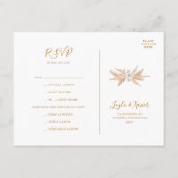 Boho Botanical | Dusty Rose Menu RSVP Postcard
