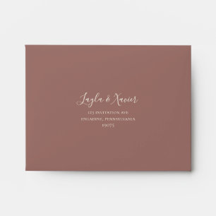 Boho Botanical   Dusty Rose Self Addressed RSVP Envelope
