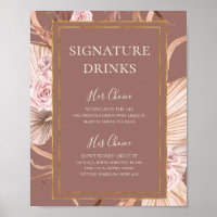 Boho Botanical | Dusty Rose Signature Drinks Sign